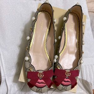 Gucci GG supreme canvas ballerina flat